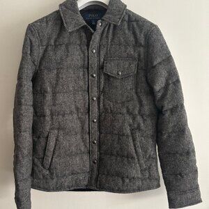BNWOT Polo Ralph Lauren Wool Herringbone 750 Down Puffer Overshirt/Jacket -Small